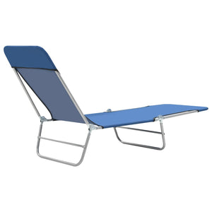 Galleria Design Folding Sun Loungers 2 pcs Steel and Fabric Blue