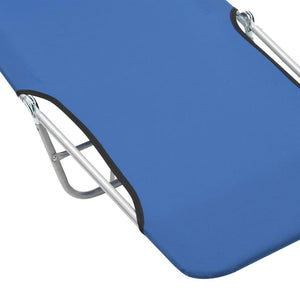 Galleria Design Folding Sun Loungers 2 pcs Steel and Fabric Blue