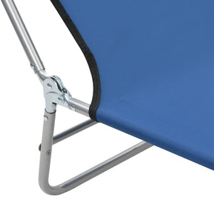 Galleria Design Folding Sun Loungers 2 pcs Steel and Fabric Blue