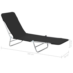 Galleria Design Folding Sun Loungers 2 pcs Steel and Fabric Black