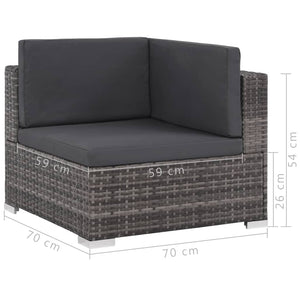 Galleria Design 7 Piece Garden Lounge Set with Cushions Poly Rattan Grey