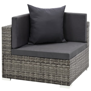 Galleria Design 7 Piece Garden Lounge Set with Cushions Poly Rattan Grey