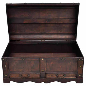 Galleria Design Treasure Chest Wood Black 90x51x42 cm