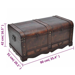 Galleria Design Treasure Chest Wood Black 90x51x42 cm