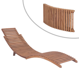 Galleria Design Folding Sun Lounger Solid Teak Wood