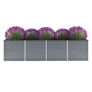 Galleria Design Garden Raised Bed Galvanised Steel 320x80x77 cm Grey