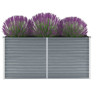 Galleria Design Garden Raised Bed Galvanised Steel 160x40x77 cm Grey