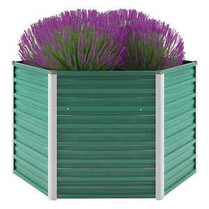 Galleria Design Garden Raised Bed Galvanised Steel 129x129x77 cm Green