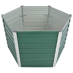 Galleria Design Garden Raised Bed Galvanised Steel 129x129x77 cm Green