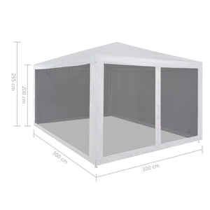 Galleria Design Party Tent with 4 Mesh Sidewalls 3x3 m