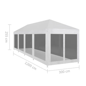 Galleria Design Party Tent with 10 Mesh Sidewalls 12x3 m