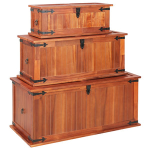 Galleria Design Storage Chests 3 pcs Solid Acacia Wood