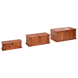 Galleria Design Storage Chests 3 pcs Solid Acacia Wood