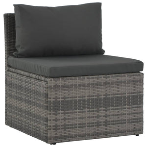 Galleria Design 4 Piece Garden Lounge Set with Cushions Poly Rattan Grey