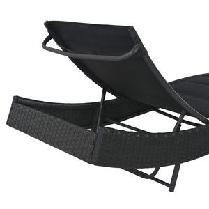 Galleria Design Sun Lounger Poly Rattan and Textilene Black