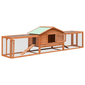 Galleria Design Rabbit Hutch Solid Pine & Fir Wood 310x70x87 cm