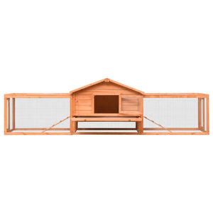 Galleria Design Rabbit Hutch Solid Pine & Fir Wood 310x70x87 cm