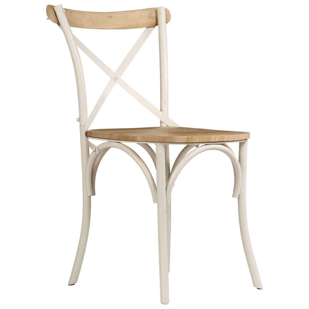 Galleria Design Cross Chairs 2 pcs White Solid Mango Wood