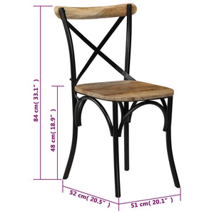 Galleria Design Cross Chairs 2 pcs Black Solid Mango Wood