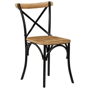 Galleria Design Cross Chairs 2 pcs Black Solid Mango Wood