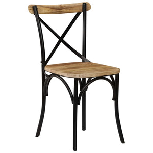 Galleria Design Cross Chairs 2 pcs Black Solid Mango Wood