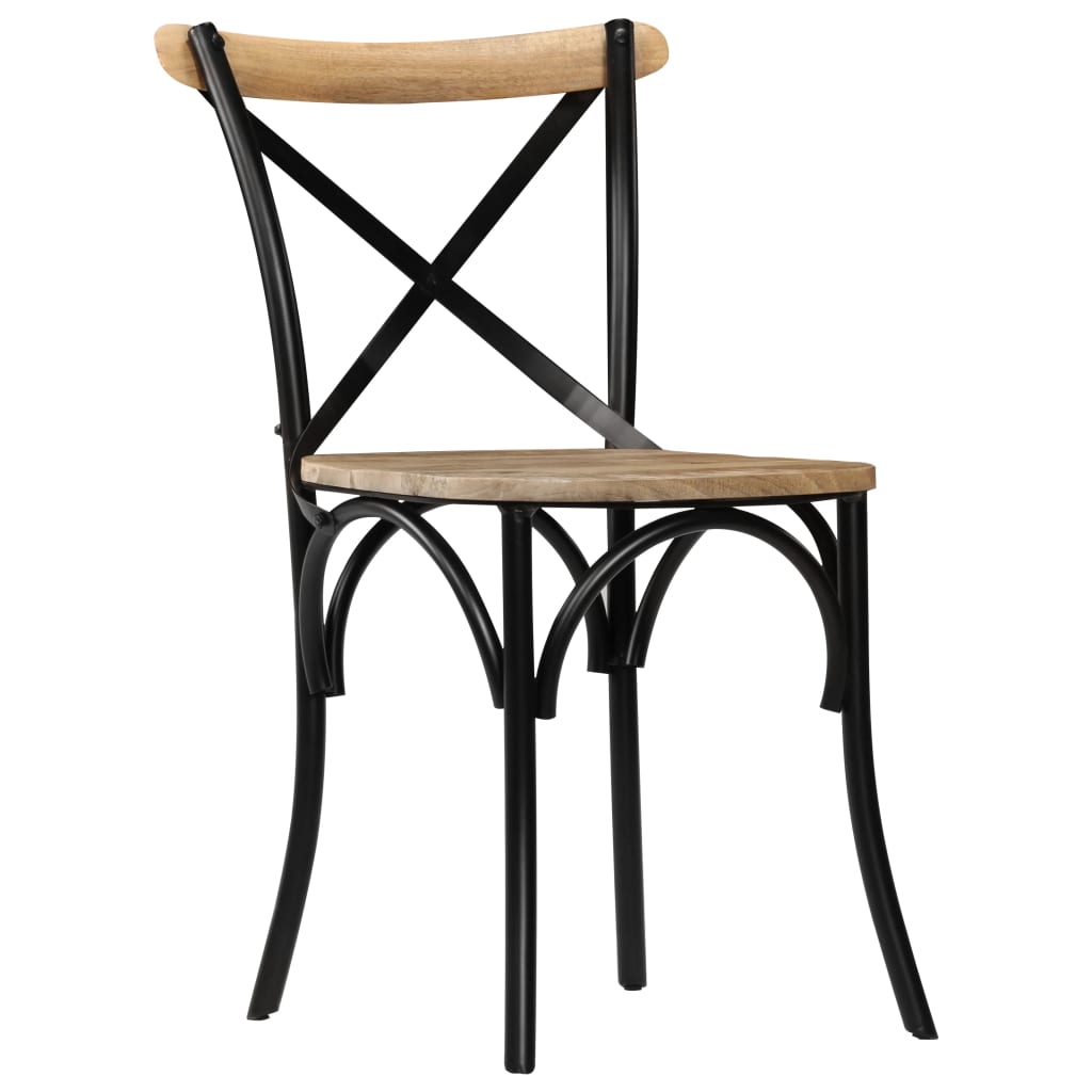 Galleria Design Cross Chairs 2 pcs Black Solid Mango Wood