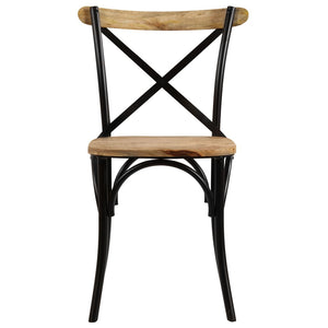 Galleria Design Cross Chairs 2 pcs Black Solid Mango Wood