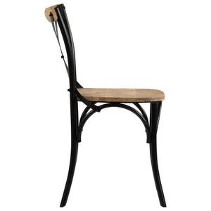 Galleria Design Cross Chairs 2 pcs Black Solid Mango Wood