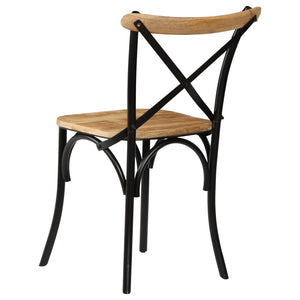 Galleria Design Cross Chairs 2 pcs Black Solid Mango Wood