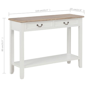 Galleria Design Console Table White 110x35x80 cm Wood