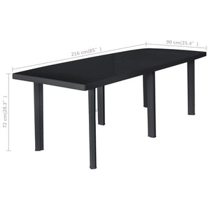 Galleria Design Garden Table Anthracite 216x90x72 cm Plastic