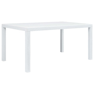 Galleria Design Garden Table White 150x90x72 cm Plastic Rattan Look