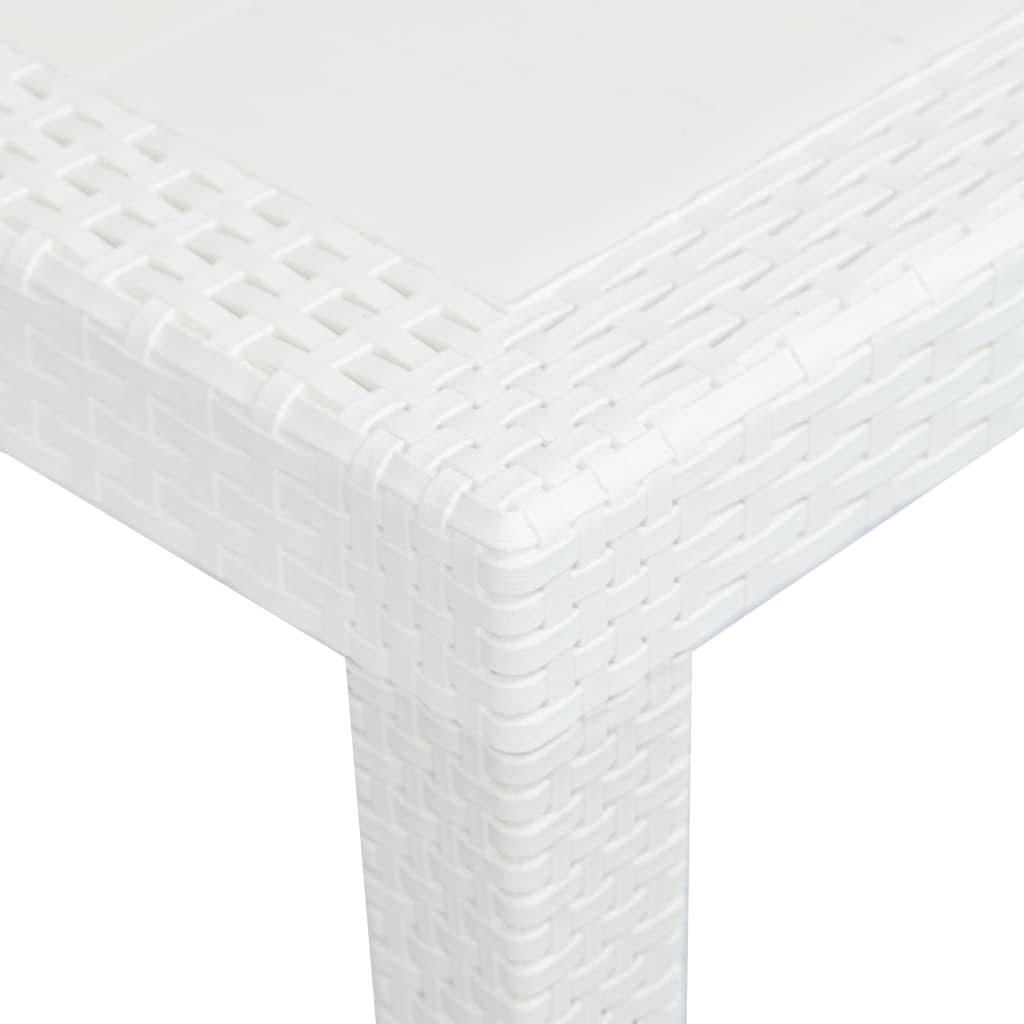 Galleria Design Garden Table White 150x90x72 cm Plastic Rattan Look