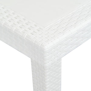 Galleria Design Garden Table White 150x90x72 cm Plastic Rattan Look