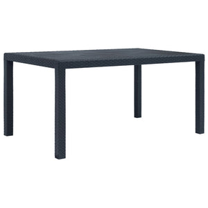 Galleria Design Garden Table Anthracite 150x90x72 cm Plastic Rattan Look