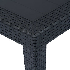 Galleria Design Garden Table Anthracite 150x90x72 cm Plastic Rattan Look