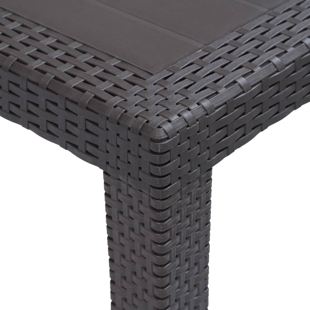 Galleria Design Garden Table Brown 150x90x72 cm Plastic Rattan Look