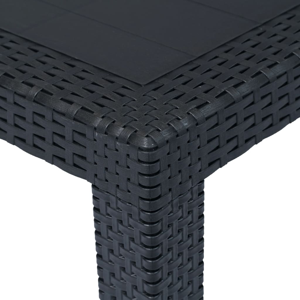 Galleria Design Garden Table Anthracite 220x90x72 cm Plastic Rattan Look