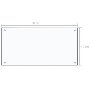 Galleria Design Kitchen Backsplash Transparent 80x40 cm Tempered Glass