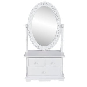 Galleria Design Vanity Makeup Table with Oval Swing Mirror MDF