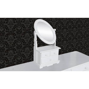 Galleria Design Vanity Makeup Table with Oval Swing Mirror MDF