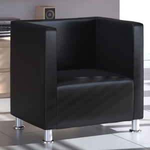 Galleria Design Cube Armchair Black Faux Leather