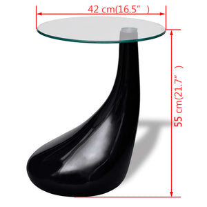 Galleria Design Coffee Table with Round Glass Top High Gloss Black