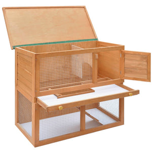 Galleria Design Outdoor Rabbit Hutch Small Animal House Pet Cage 1 Door Wood