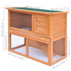 Galleria Design Outdoor Rabbit Hutch Small Animal House Pet Cage 1 Door Wood