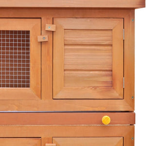 Galleria Design Outdoor Rabbit Hutch Small Animal House Pet Cage 4 Doors Wood