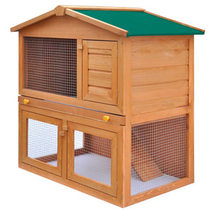 Galleria Design Outdoor Rabbit Hutch Small Animal House Pet Cage 3 Doors Wood