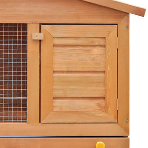 Galleria Design Outdoor Rabbit Hutch Small Animal House Pet Cage 3 Doors Wood