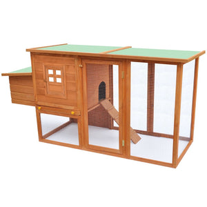 Galleria Design Outdoor Chicken Cage Hen House with 1 Egg Cage Wood