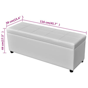 Galleria Design Long Storage Bench Wood White